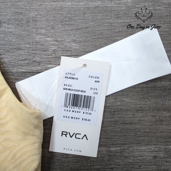 RVCA Run Wild Scoop Neck Bikini Top Size L - Picture 4 of 6